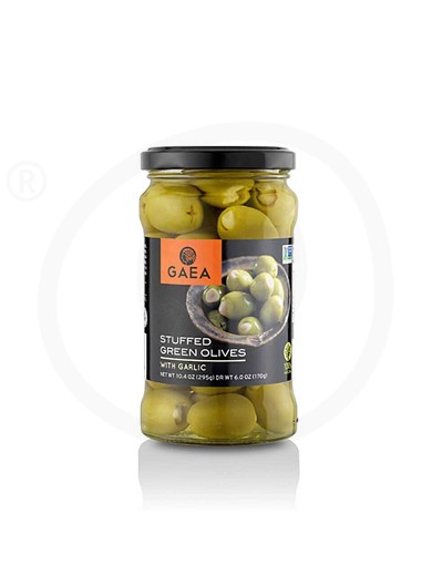 Green olives stuffed with garlic, from Chalkidiki "Gaea" 10.4oz
