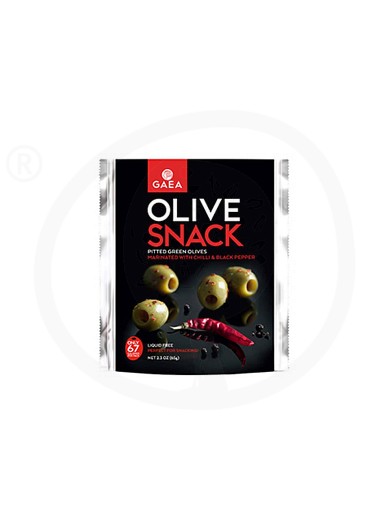 Pitted green olives with chilli & black pepper, from Chalkidiki "Gaea" 2.3oz