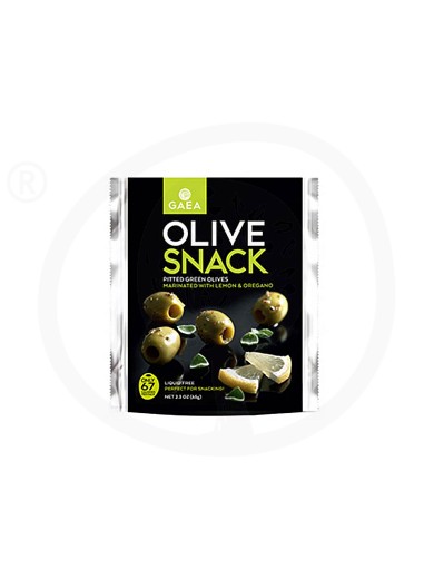 Pitted green olives with lemon & oregano, from Chalkidiki "Gaea" 2.3oz