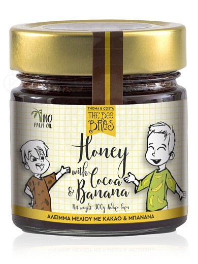 Gluten & sugar-free honey spread with cacao & banana, from Evia «The Bee Bros» "Stayia Farm" 10.6oz