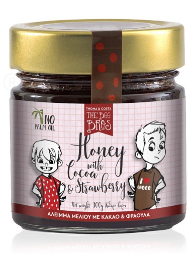 Gluten & sugar-free honey spread with cacao & strawberry, from Evia «The Bee Bros» "Stayia Farm" 10.6oz