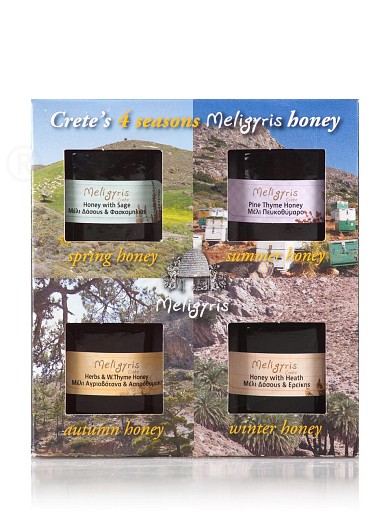 Honey gift set «4 Seasons» from Crete "Meligyris" 4x4.2oz