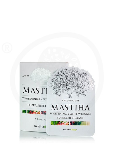 Whitening & anti-wrinkle super sheet mask with mastiha «Art of Nature» from Chios "Mastiha shop" 0.88oz