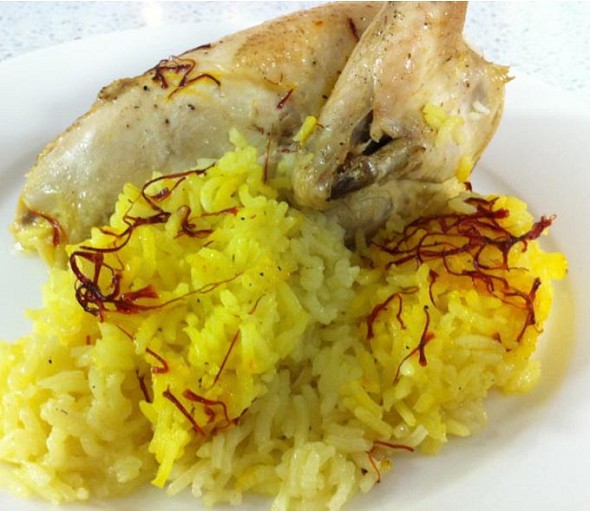 Baked chicken & rice with saffron