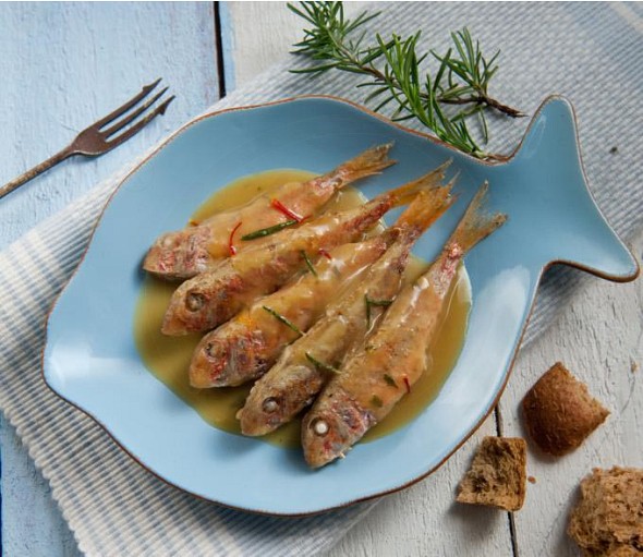 Red mullet savoro from the Cyclades