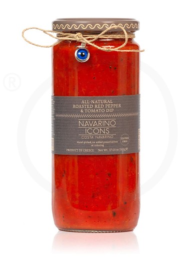 Άλειμμα ψητής κόκκινης πιπεριάς & τομάτας, χωρίς γλουτένη, Μεσσηνίας "Navarino Icons" 500g
