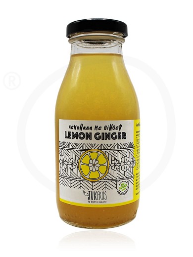 Χειροποίητη λεμονάδα με τζίντζερ, χωρίς ζάχαρη & γλουτένη, «Lemon Ginger» "Jukeros" 250ml