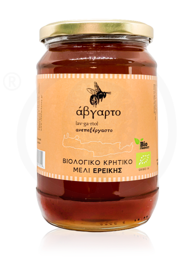 Βιολογικό μέλι ερείκης Κρήτης "Αβγαρτο" 900g