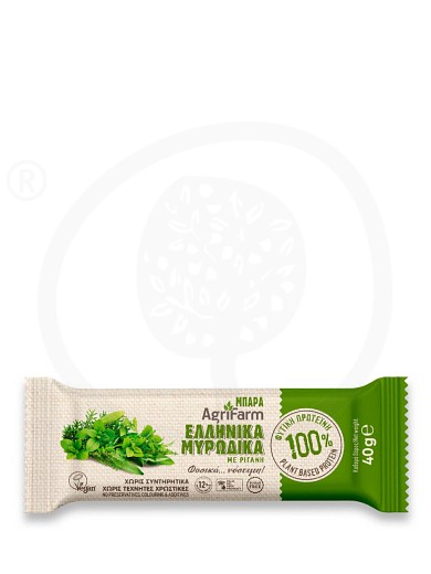 Μπάρα οσπρίων φυτικής πρωτεϊνης με ελληνικά μυρωδικά, Λαμίας "Agrifarm Premium Products" 40g