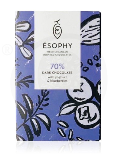Dark chocolate with yoghurt & blueberries "Ésophy" 50g