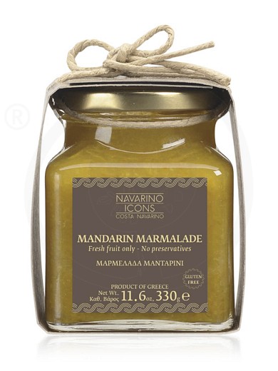 Gluten - free handmade tangerine jam from Messinia "Navarino Icons" 330g 