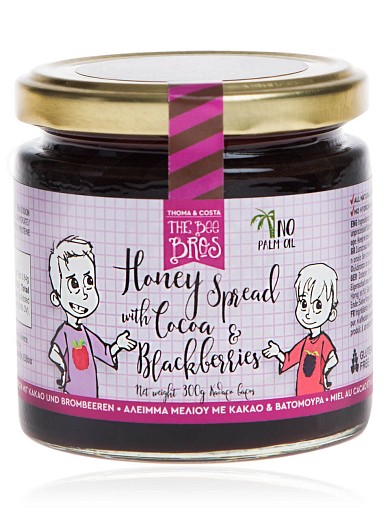 Gluten & sugar-free honey spread with cacao & blackberries, from Evia «The Bee Bros» "Stayia Farm" 300g