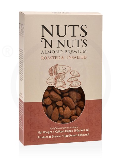 Greek roasted & unsalted almonds from Attica "Nuts 'n Nuts" 180g