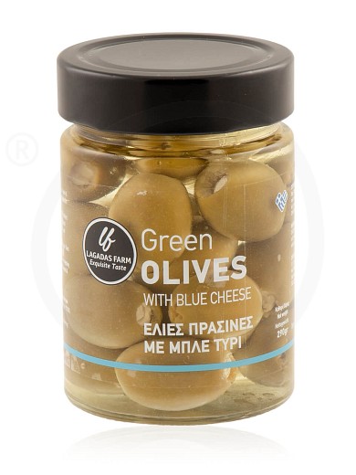 Green olives with blue cheese, from Thessaloniki "Lagadas Farm" 290g