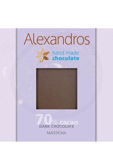 Handmade dark chocolate with Chios mastiha from Attica "Alexandros" 90g