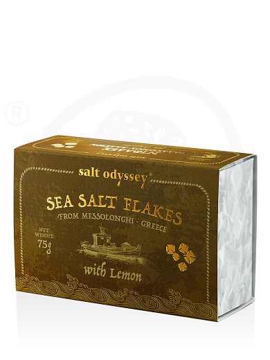 Natural sea salt flakes with lemon, from Mesologgi "Salt Odyssey" 75g