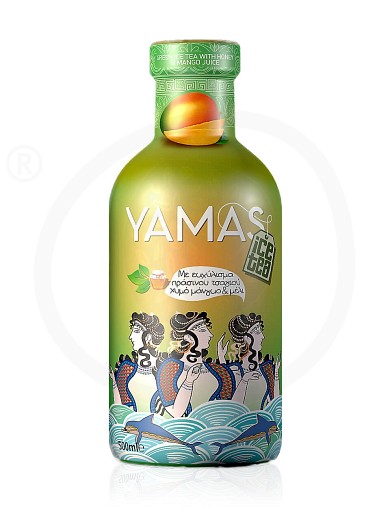 No added sugar green ice tea with honey & mango juice from Attica "Yamas" 355ml