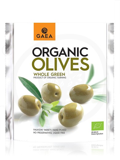 Organic whole green olives from Chalkidiki "Gaea" 150g