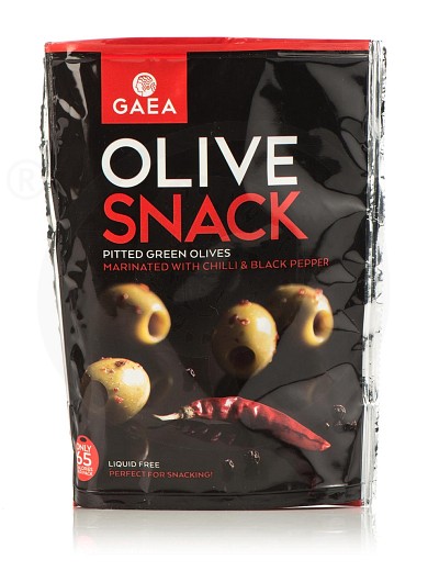Pitted green olives marinated with chilli & black pepper from Chalkidiki "Gaea" 65g