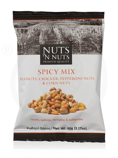 Spicy Mix with peanuts, crocker, pepperoni nuts & corn nuts "Nuts 'n Nuts" 90g