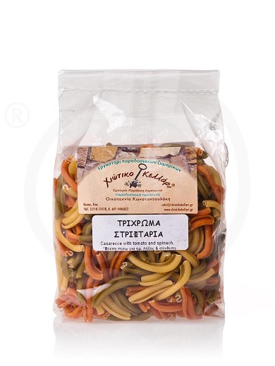 «Striftaria» traditional pasta from Chios with tomato & spinach "Chiotiko Kelari" 500g 