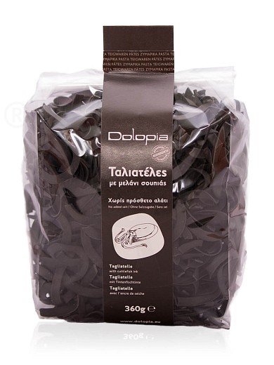 Tagliatelle with squid ink from Fthiotida "Dolopia" 360g