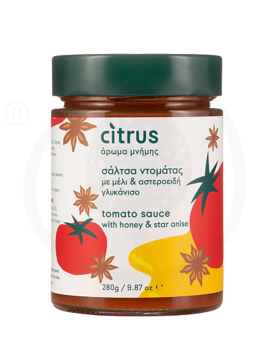 Tomato sauce with honey & star anise from Chios "Citrus" 280g
