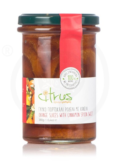 Traditional orange in slices spoon-sweet with cinnamon, from Chios "Citrus" 380g