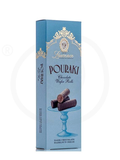 Wafer roll with dark chocolate and hazelnut cream filling «Pouraki», from Thessaloniki "Laurence" 110g 