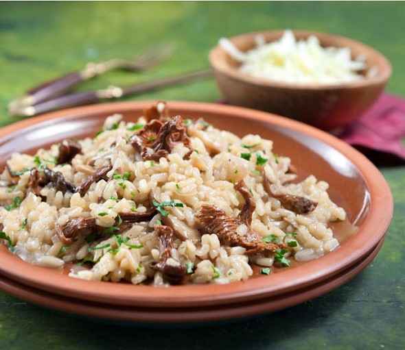 Dried mushroom and gruyère cheese risotto