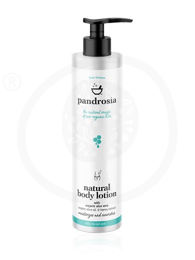 Body lotion with organic aloe vera, organic olive oil & honey extract, from Kos "Pandrosia" 250ml