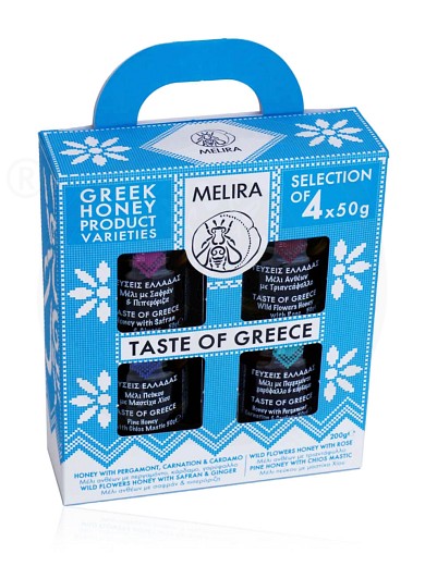 Gift Box with honey «Taste of Greece» from Attica "Melira" 4x50g
