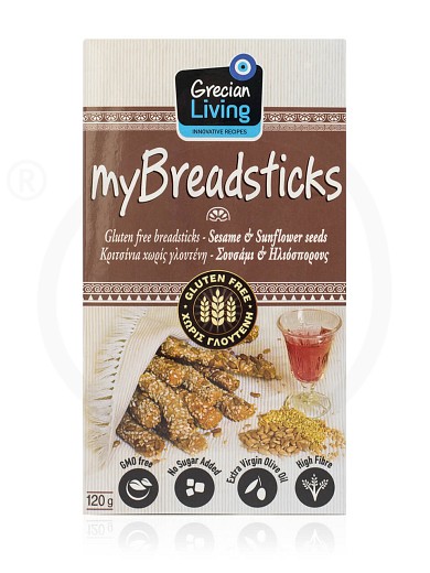 Gluten-Free breadsticks with sesame & sunflower seeds, from Attica "Grecian Living" 120g