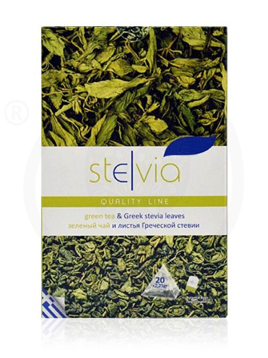 Greek stevia leaves with green tea, from Attica "Stelvia" 45g