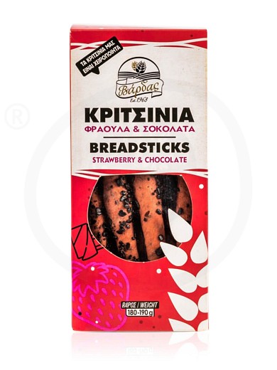 Handmade breadsticks with strawberry & chocolate, from Crete "Vardas Bakery" 180-190g