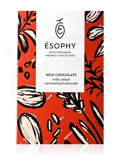 Milk chocolate with salted caramelized almonds "Ésophy" 50g