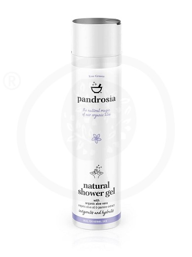Natural shower gel with organic aloe vera, organic olive oil & jasmine extract, from Kos "Pandrosia" 250ml