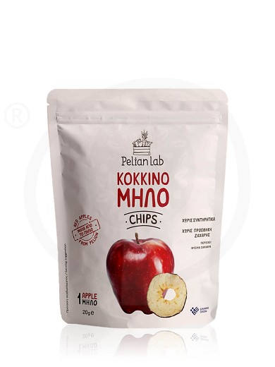 No added sugar red apple chips from Pelion "Pelian Lab" 20g