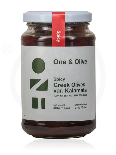 Spicy Kalamata olives «One & Olive» "Olive Ergo Anagnostopoulos" 360g