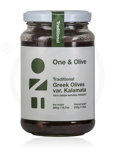 Traditional Kalamata olives «One & Olive» "Olive Ergo Anagnostopoulos" 360g