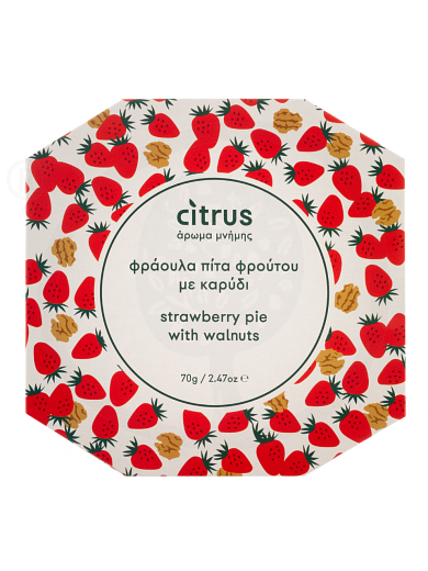 Traditionelle Süßigkeit mit Waffelblättern & Walnuss - Erdbeer - Füllung aus Chios "Citrus" 70g