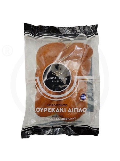 Traditional sweet brioche bread «Double Tsourekaki» from Kavala "Chrisanthidis" 165g