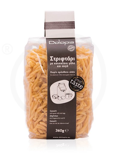 Gemelli with goat milk & eggs, from Fthiotida "Dolopia" 360g