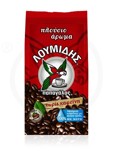 Greek coffee «Decaffeinated» "Loumidis Papagalos 143g