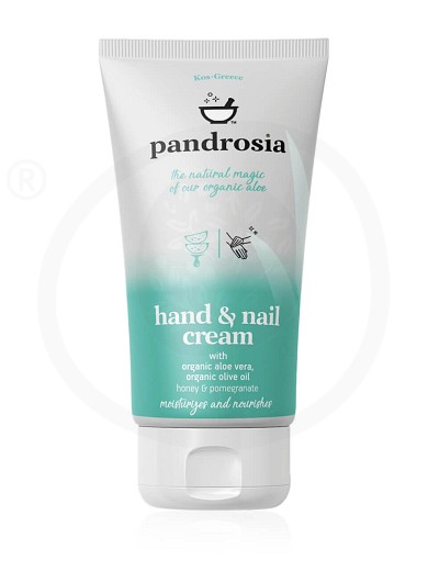 Hand & nail cream with organic aloe vera, organic olive oil, honey & pomegranate extract, from Kos "Pandrosia" 75ml