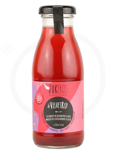 Hibiscus tea with raspberry & agave, sugar-free & gluten-free, «Velvet Red», from Attica "Jukeros" 250ml