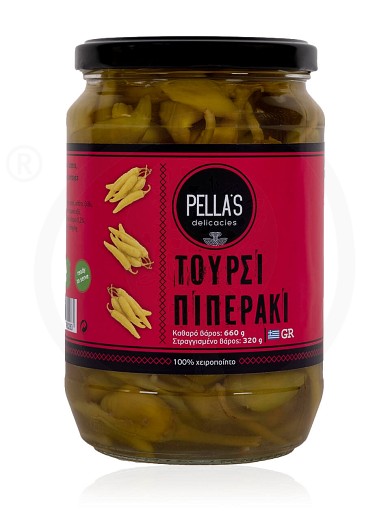 Little green pickled peppers from Pella "Pella's Delicacies" 660g