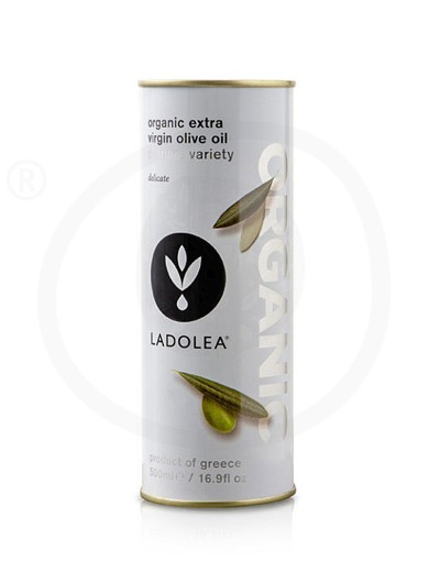 Organic corinthian extra virgin olive oil "Ladolea" Tin 500ml