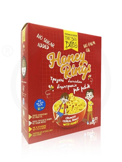 Τραγανά δαχτυλίδια δημητριακών με μέλι, Εύβοιας «The Bee Bros» "Stayia Farm" 250g