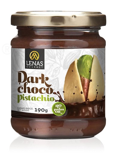 Χειροποίητο άλειμμα με σοκολάτα υγείας & φιστίκι Αιγίνης, χωρίς γλουτένη, Κορινθίας "Lena's Gourmet" 190g
